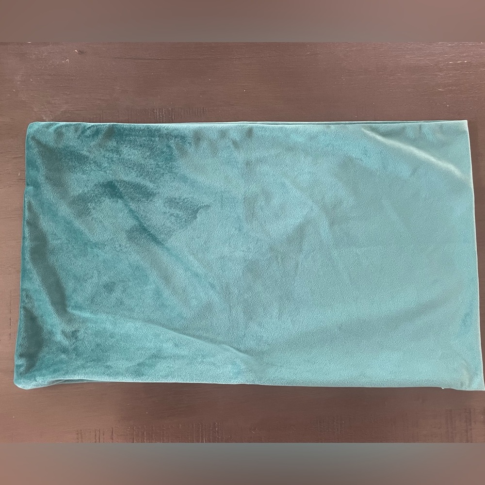 Teal velvet throw pillow cover